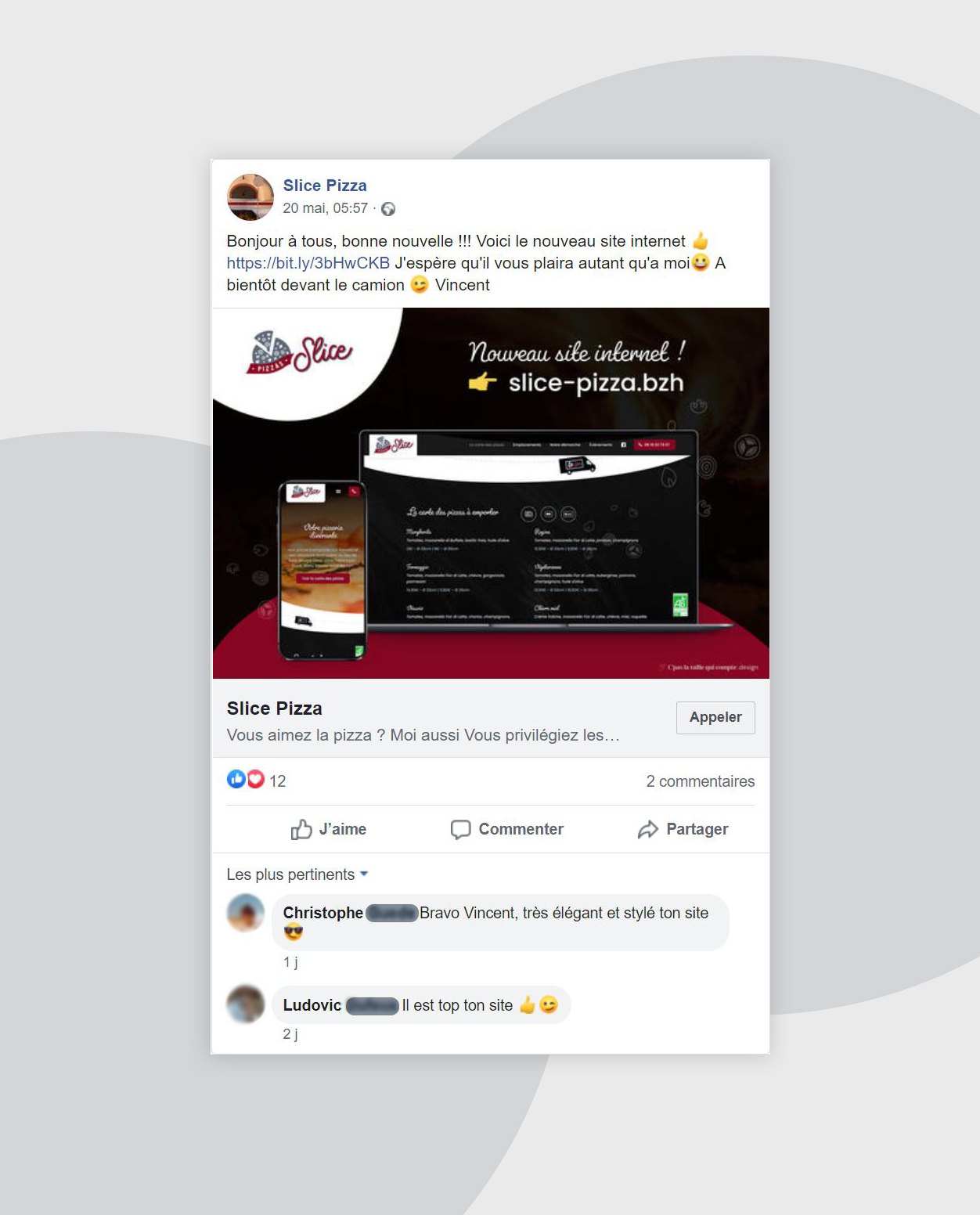 Création site internet food-truck pizzas