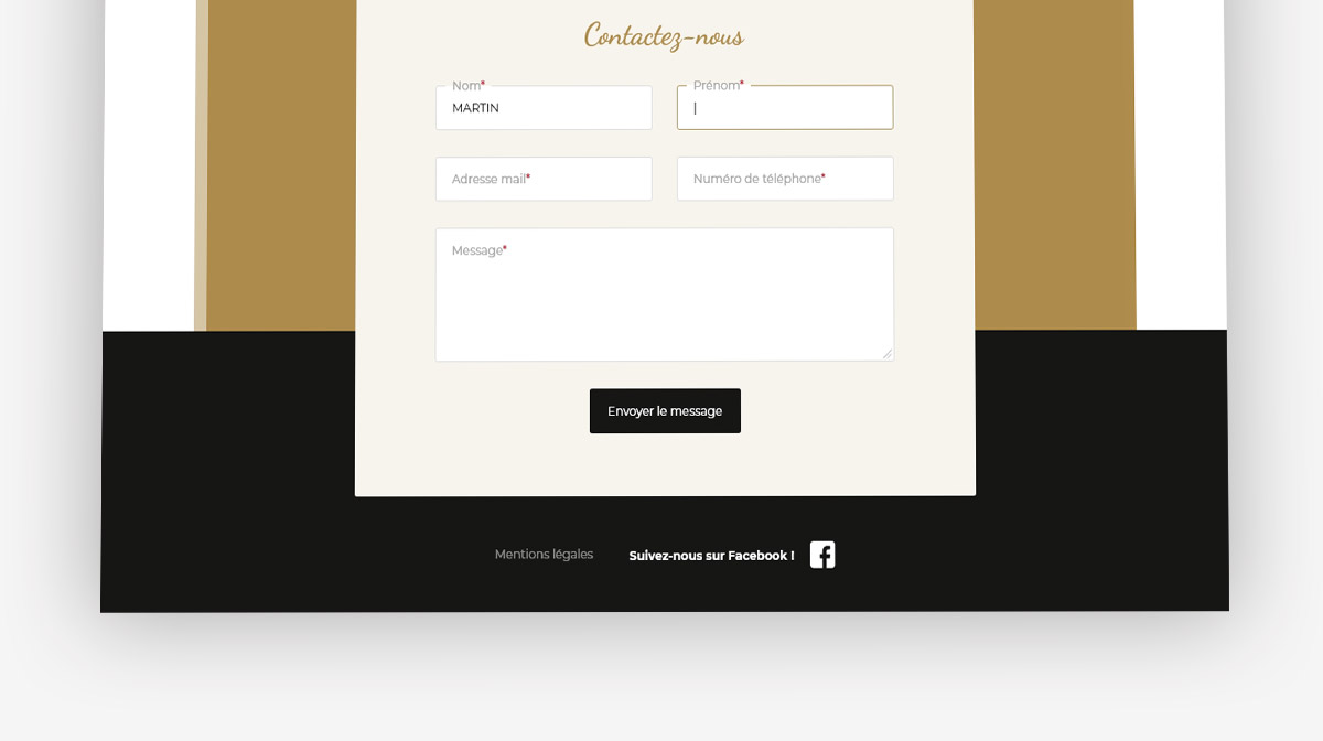 Webdesign site traiteur