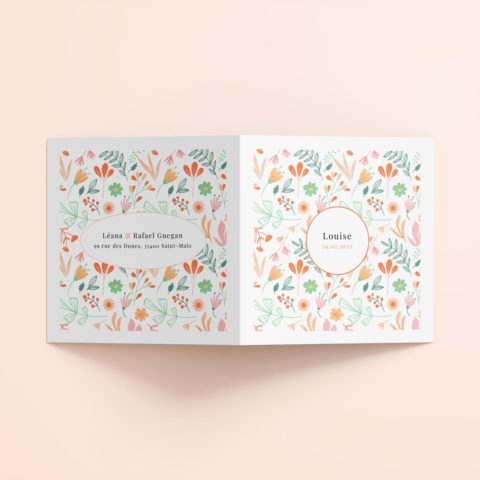 Création faire-part de naissance fille - extérieur