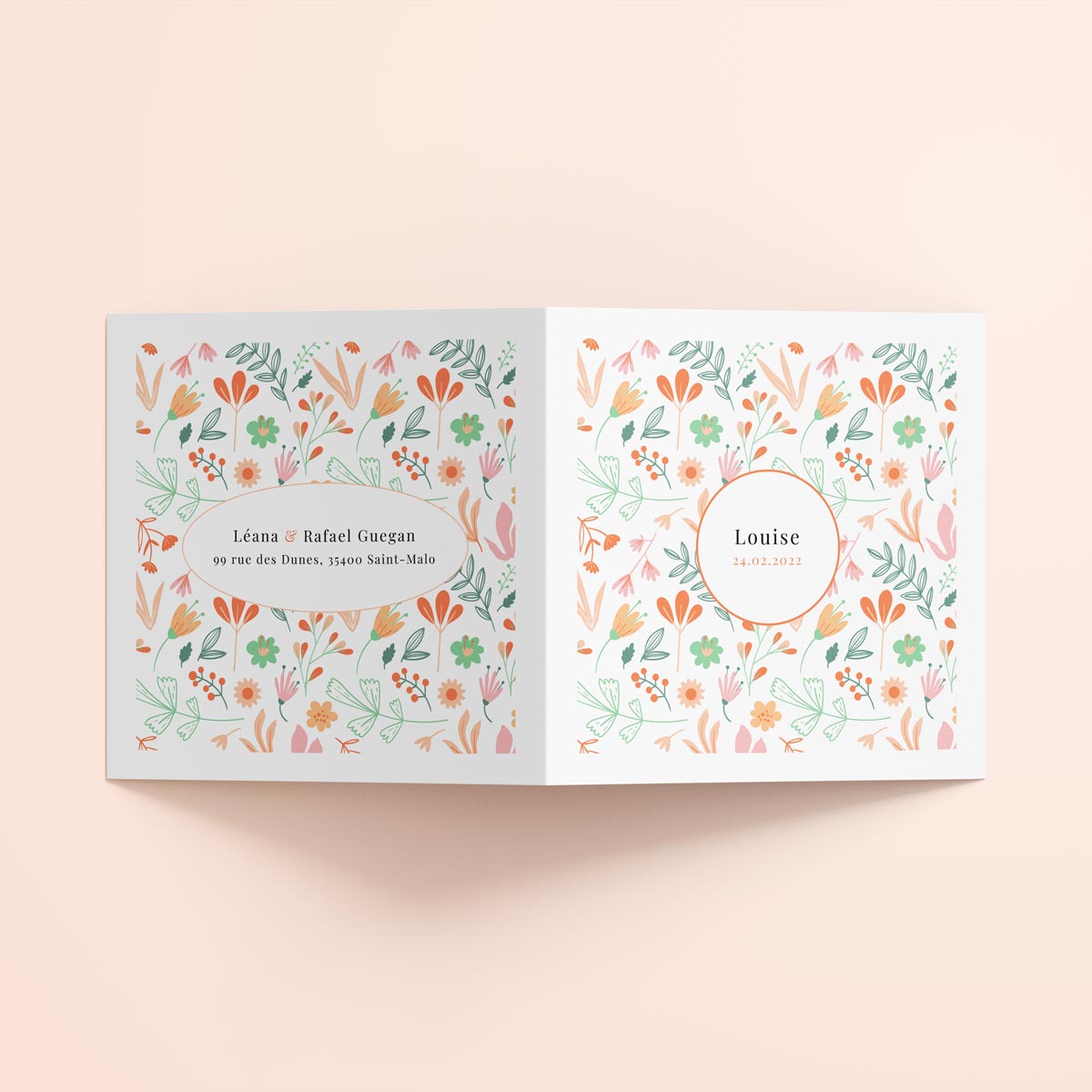 Création faire-part de naissance fille - extérieur