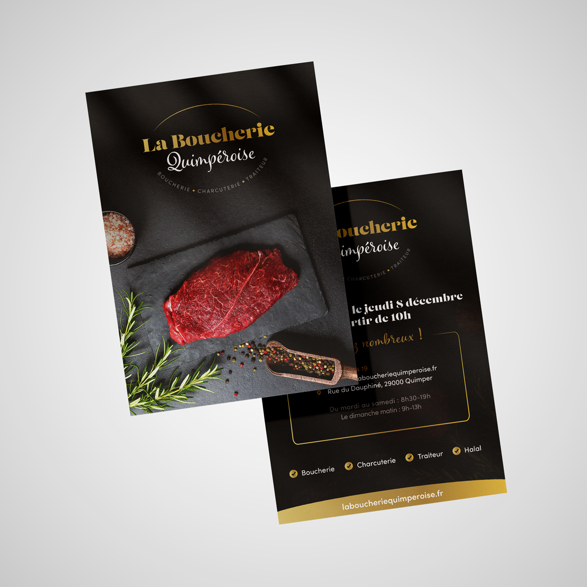 Création flyer boucherie Quimper