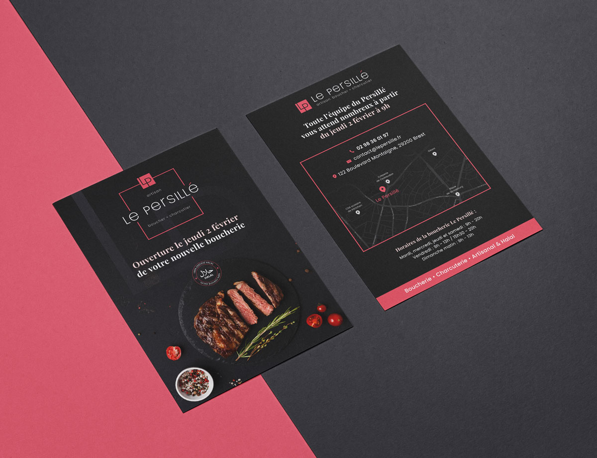 Création flyer boucherie Brest